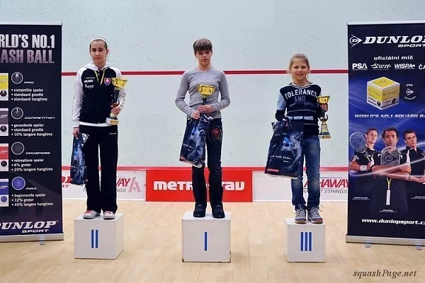 Kristína Šmičková, Nadiia Usenko, Alina Bushma squash