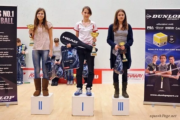 Marija Shpakova, Eliška Jirásková, Kristýna Fialová squash